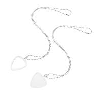 INOOMP 2 Piezas Guitar Pick Holder Necklace Set Transparente con Cadena Larga Accesorio Multifuncional para Almacenaje Seguro y Acceso Fácil de Púas Guitarra Acústica