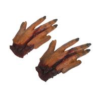 INOOMP 2 Piezas Manos Falsas Sangrientas para Halloween Decoración Realista y Espeluznante para Fiestas Casas Embrujadas y Disfraces de Zombie