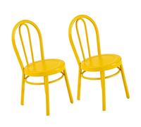 INOOMP 2 Piezas Mini Silla Miniaturas Muebles diminutos Muebles de casa de muñecas en Miniatura Mini Muebles de casa de muñecas sillas Silla en Miniatura Silla pequeña Planchar Amarillo