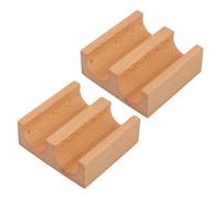 INOOMP 2 Piezas Soporte de Sushi Madera para Tacos y Bocados | Acabado Natural, Forma Compacta, Uso Doméstico y Profesional, Adecuado para Reuniones y Eventos de Catering