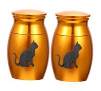 INOOMP 2 Piezas Urna En Recuerdo Cremación Ceniza De Conmemorativos De Gatos Niños De Niño Recuerdo De Cenizas De Mascota Acero Inoxidable Tinaja De Barro Conmemorar