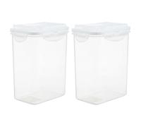 INOOMP 2 Tarros de Almacenamiento de Alimentos Herméticos de 1.8l Tapa Sellada y Fondo Plano, Material Pp y Silicona, Pack de 2 Unidades para Cocina