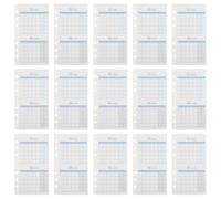 INOOMP 20 Hojas Recambio de Agenda de Papel, Insertos de Calendario Mensual sin Fecha, 20 Hojas, Doble Cara, Azul, para Planificación y Hogar