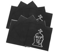 INOOMP 20 Unidades Servilletas Desechables de Papel Negro Diseño de Lápida para Fiesta de Cumpleaños Número 20, Absorbentes y Decorativas para Fiesta de Halloween