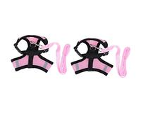 INOOMP 2piezas Arnés Ajustable para con Chaleco Transpirable y Collar para Pequeñas y Medianas Diseño Color Rosa s