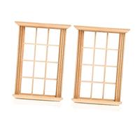 INOOMP 2piezas Modelo De Ventana De Casa De Muñecas De Simuladas Diseño De Doce Rejillas para Decoración De Miniaturas y Accesorios De Muñecas