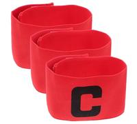 INOOMP 3 Brazaletes de Líder de Fútbol Elásticos de Nylon Rojo, Resistentes y No se Caen, Diseño Simple para Entrenamiento y Partidos de Baloncesto y Fútbol