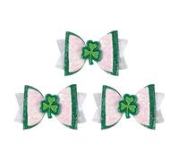 INOOMP 3 Piezas Horquilla Pelo de Niña Hoja Verde de Cuero, Ligera Fiesta o Día de San Patricio, Accesorios Frescos y Bonitos Cabello Infantil