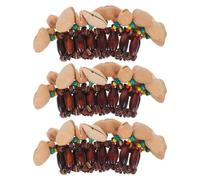 INOOMP 3 Piezas Pulsera Tribal de Conchas Naturales y Madera Ajuste Ergonómico para Danza y Círculos de Percusión sin Irritar la Muñeca