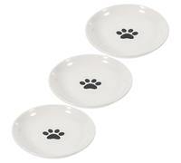 INOOMP 3piezas Plato De Cerámica para Gatos Base Antideslizante De Silicona Comedero Duradero y Amplio para Alimentos Húmedos para Gatitos y Gatos De Patas Cortas