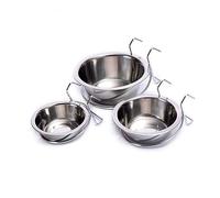 INOOMP 3piezas Tazones Inoxidable para Comedero Colgante para Gatos Aves y Conejos Tazas De Alimentación y Antigoteo