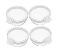 INOOMP 4 Piezas Comederos Transparentes para Tazas Desmontables para Agua y Alimento Colgantes Antiderrames para Periquitos Cacatúas y Pájaros Pequeños Fácil Limpieza y