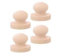 INOOMP 4 Piezas de Mango de Sello de Madera Redondo sin Terminar 5 Cm, Manijas de Sellos para Scrapbooking y Manualidades, Agarre Ergonómico para Proyectos DIY en Casa y Oficina