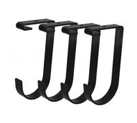 INOOMP 4 piezas Ganchos para Almacenamiento Garaje Colgadores Planos Resistentes para Techo y Pared Soporte Negro para Bicicletas y Estantes Optimización de Espacio Baño Cocina y Sala