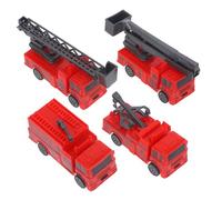 INOOMP 4 Piezas Modelo de Camiones de Bomberos vehículo de Emergencia de Juguete camión de Bomberos pequeño Coche de Juguete de inercia camión de Juguete Tirar hacia AbS