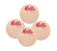 INOOMP 4 Piezas Tarjeta De Signo De Nacimiento De Bebé Anuncio Del Nombre Del Bebé Recién Nacido Cartel De Bienvenida Al Bebé Oso Cartel De Bienvenido Recién Nacido Llegada Rosa De Madera