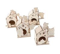 INOOMP 4piezas Kit De Manualidades De Casa De Pájaros De Madera para Niño De Pajarera para y Interacción Familiar y Desarrollo