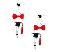 INOOMP 4piezas Sombreritos De Graduación Mini para Perros Birretes Pajarita Decoraciones para Mascotas