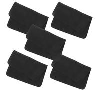 INOOMP 5 Paños de Microfibra para Gafas y Lentes, 14.5x17.5 Cm, Color Negro, Toallitas Limpiadoras para Pantallas de Móvil, Cámara y Ordenador, Paño de Limpieza Antirrayas Pelusa