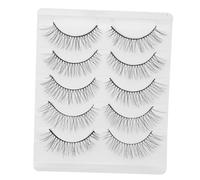 INOOMP 5 pares Pestañas Postizas Fibra Química Naturales Suaves Volumen Ligero Fácil de Poner para Mujeres Uso Diario y Profesional