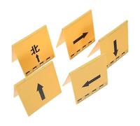 INOOMP 5 Piezas Señal de Dirección en L Color Amarillo Mate de Abs Guía Integrada y Diseño para Esquinas, Adecuado para Pasillos Comerciales y Entradas de Salas de Equipos