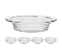 INOOMP 5 Platos Calentadores de Cera derretida - Plato aromático Transparente de Vidrio para Velas perfumadas, aceites Esenciales, fragancias para el hogar, Accesorios de aromaterapia de 4,5 Pulgadas