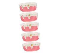 INOOMP 5piezas Comedero De Cerámica para Hámster y Pequeñas Mascotas Antideslizante y Compacto para Alimentación De Cobayas Erizos y Conejos Diseño Elegante y Práctico Pequeño
