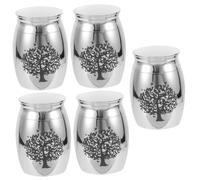 INOOMP 5piezas Urna De Acero Inoxidable para Mascotas Caja Cineraria Pequeña para Cenizas De Gato Recipiente Conmemorativo Tapa Rosca Honor Tu Compañero Fiel
