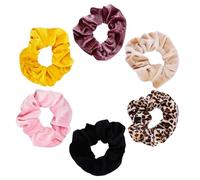 INOOMP 6 Coleteros Elásticos de Tejido, Suaves Cabello, sin Marcas Visibles, para Mujeres y Niñas, 6 Piezas, Uso Diario y Muñeca