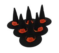INOOMP 6 Mini Sombreros De Bruja De Fieltro Pequeños Sombreros Para Decoración De Fiestas De Halloween Cubiertas Para Botellas De Vino Y Accesorios Para El Cabello