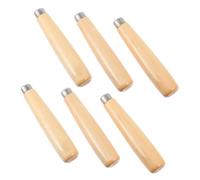 INOOMP 6 Piezas de Mangos de Escofina de Madera Beige para Herramientas de Carpintería, Ligeros y Fáciles de Transportar, Reemplazo para Limas de Metal y Madera
