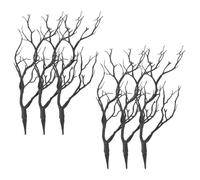 INOOMP 6 Piezas Ramas de Plástico Negro para Decoración de Halloween y Navidad, Accesorio de Rama Falsa Resistente a Grietas y Óxido para Ventanas y Balcones