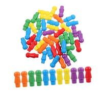 INOOMP 60piezas Ajedrez De Madera Coloridas Mesa Accesorios De Jumping Chess De Entretenimiento