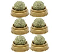 INOOMP 6piezas Bola Licking De Gato Snack Comestible De Catnip para Digestión y Limpieza Juguete Interactivo para Mascotas