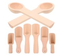 INOOMP 8 cucharitas de madera pequeñas para sal, minicucharillas de madera para condimentos, para tarros pequeños de mermelada, azúcar, miel, café, té y mostaza.