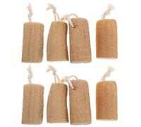 INOOMP 8 Esponjas de Lufa Natural Beige para Limpieza Corporal y Cocina, Estropajo Vegetal Cuerda para Colgar, Fácil de Secar y Resistente al Uso Diario