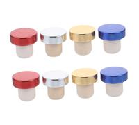 INOOMP 8 piezas Tapón Hermético de Botella de Vino y Cerveza de Aluminio y Polímero Reutilizable y Decorativo Sellado Superior para Conservar Fiestas y Uso Diario