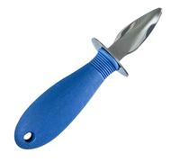 INOOMP Abridor de Ostras Profesional sin Mango Placa Lateral Protectora y Mango Antideslizante Azul para Mariscos en Cocina, Acero Inoxidable y Pp