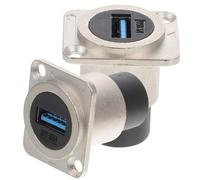 INOOMP Acoplador de Montaje en Panel Anti-envejecimiento y Anti-Ultravioleta USB 3.0 de Metal y PC Paquete de 2 Piezas para Conexión Directa y Paso a Través