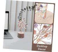 INOOMP Adorno Árbol de Cristal Decorativo de Escritorio Árbol Prosperidad para Hogar y Oficina Estatua Artesanal con Cristales Naturales Decoración Elegante y Moderna