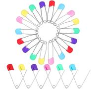 INOOMP Alfileres de Seguridad de Acero Inoxidable para Pañales Tradicionales Tela, 24 Piezas Duraderas y Fáciles de Usar para Bebés y Adultos Color Aleatorio