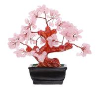 INOOMP Árbol De Cristal Feng Shui Bonsái De La Riqueza Y Suerte con Cuarzo Rosa Adorno De Mesa para Decoración De Hogar Y Oficina Planta del Dinero Artificial De 6.69X3.14X1.96In
