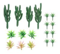 INOOMP Árboles y Cactus en Miniatura de Plástico 18 Piezas para Dioramas y Paisajes de Tren Modelo en Proyectos de Bricolaje en Miniatura