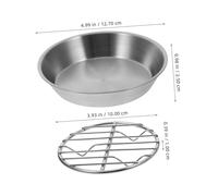 INOOMP Bandeja Horno Redonda Inoxidable con Rejilla para Enfriar y Filtrar Aceite Accesorio Versátil para Hornear y Asar