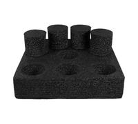 INOOMP Bandeja Portavasos de Algodón Perlado Negra de 9 Orificios para Transportar Bebidas, Bandeja para Taza de Café y Refrescos, Soporte Práctico para Uso Comercial y Reutilizable