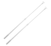 INOOMP Barra para Cortinas Extensible de Aleación de Aluminio, 2 Piezas, Varilla Telescópica Ajustable Plata para Persianas Verticales en Sala, Oficina y Dormitorio