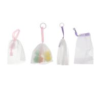 INOOMP Bolsa de Jabón de Malla para Ducha y Limpieza Juego de 5 Piezas (4 Bolsas Espuma Portátil Ligera Cordón para Colgar para Todo Tipo de Piel Color Aleatorio