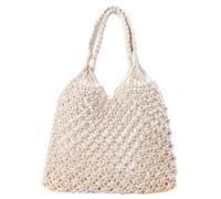 INOOMP Bolso Playa Grande Capacidad Bolso Mano Algodón Trenzado Ligero para Picnic y Compras