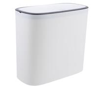 INOOMP Bote de Basura de Cocina con Tapa y Pulsador, Cubo de Basura Doméstico Estrecho de 12l, Contenedor de Residuos Práctico para Baño, Oficina y Hogar