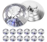 INOOMP Botones de Cristal a Granel 100 Pcs 20 Mm Presilla Acrílica Transparentes para Coser, Tachuelas Tapicería y Decoración de Sofás en Manualidades y Ropa